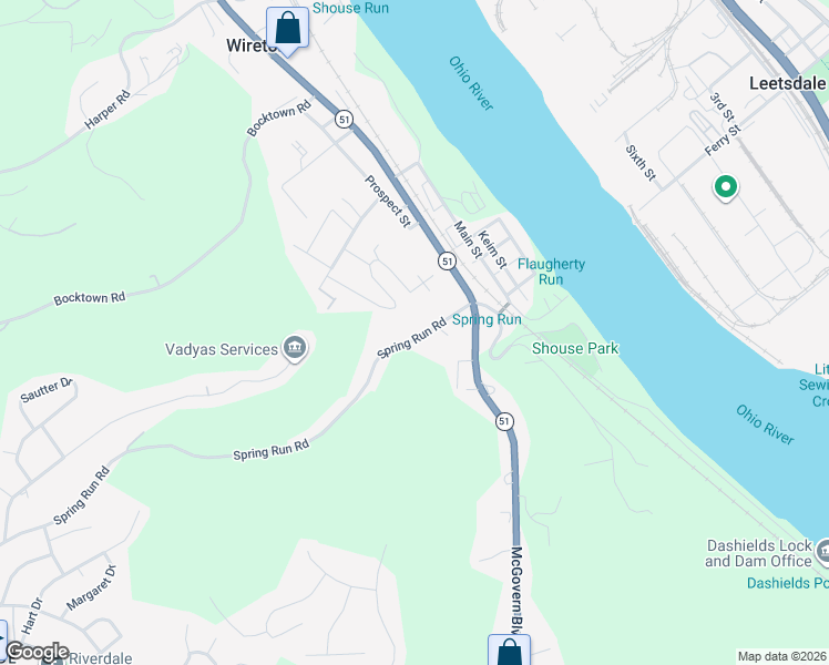 map of restaurants, bars, coffee shops, grocery stores, and more near 230 Spring Run Road in Glenwillard
