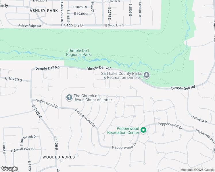 map of restaurants, bars, coffee shops, grocery stores, and more near 2408 Charros Road in Sandy