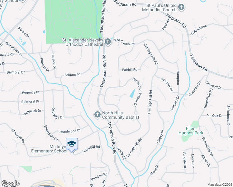 map of restaurants, bars, coffee shops, grocery stores, and more near 9005 Pembroke Court in Pittsburgh