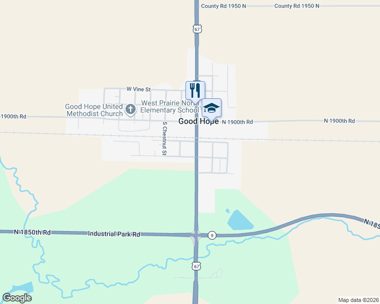 map of restaurants, bars, coffee shops, grocery stores, and more near 257-305 East Lincoln Street in Good Hope
