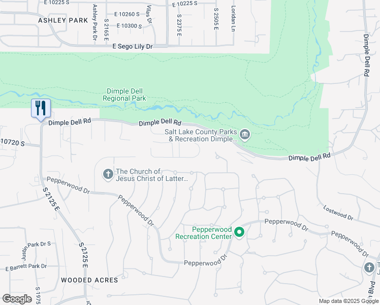 map of restaurants, bars, coffee shops, grocery stores, and more near 2475 East Charros Road in Sandy