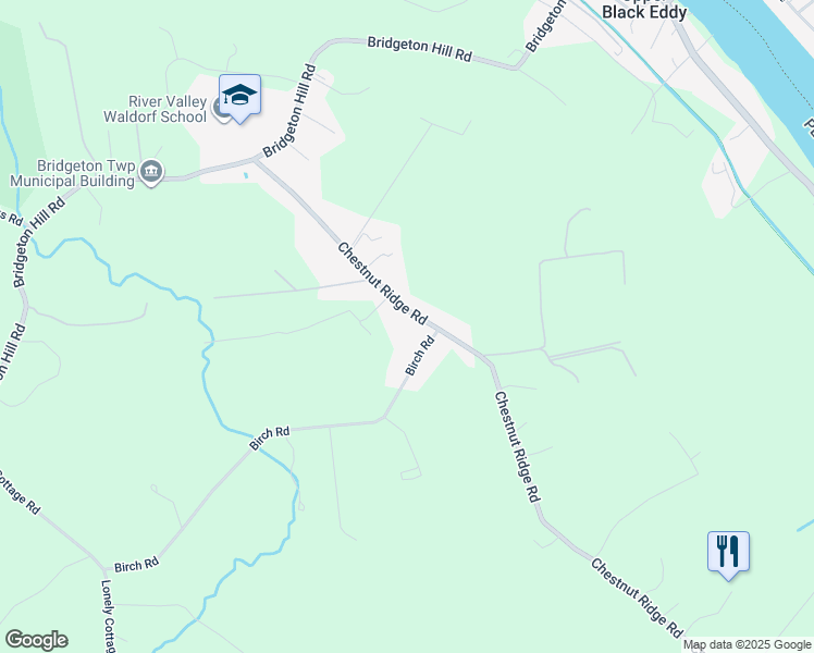 map of restaurants, bars, coffee shops, grocery stores, and more near 1612 Chestnut Ridge Rd in Upper Black Eddy