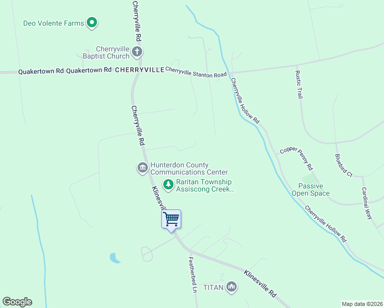 map of restaurants, bars, coffee shops, grocery stores, and more near 204 Klinesville Road in Flemington