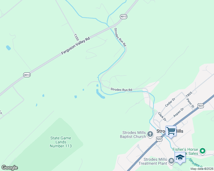 map of restaurants, bars, coffee shops, grocery stores, and more near 331 Strodes Run Road in Lewistown