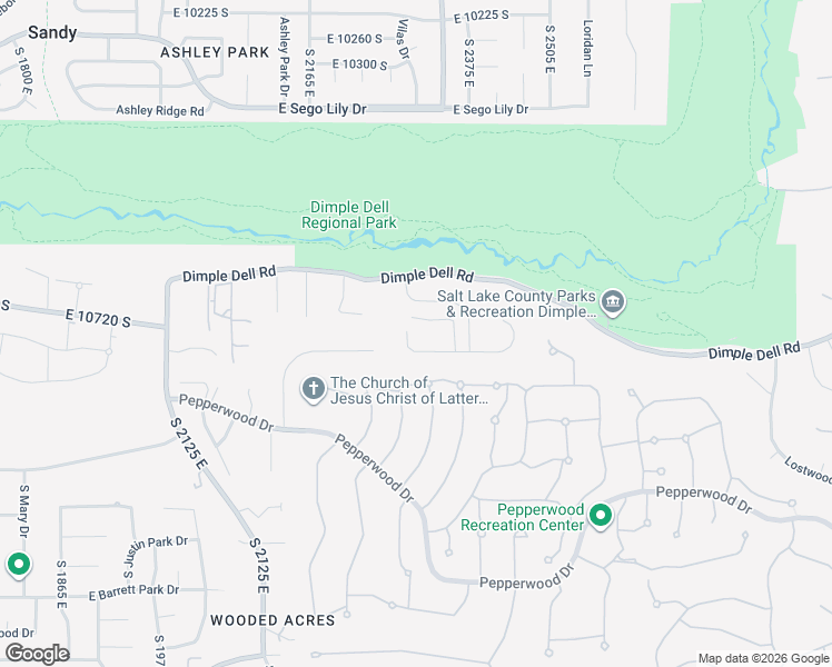map of restaurants, bars, coffee shops, grocery stores, and more near 2343 East Charros Road in Sandy