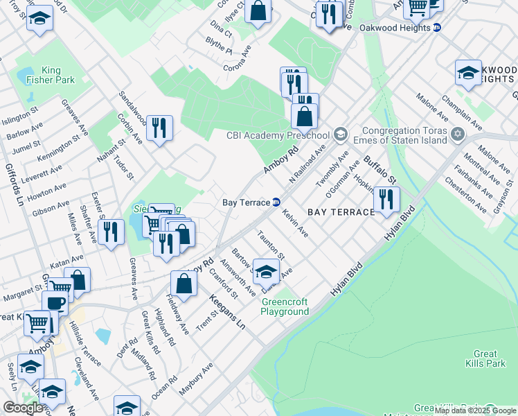 map of restaurants, bars, coffee shops, grocery stores, and more near in Staten Island