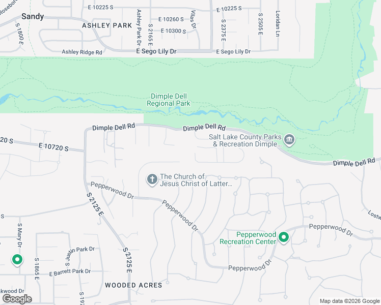 map of restaurants, bars, coffee shops, grocery stores, and more near 2342 Charros Road in Sandy