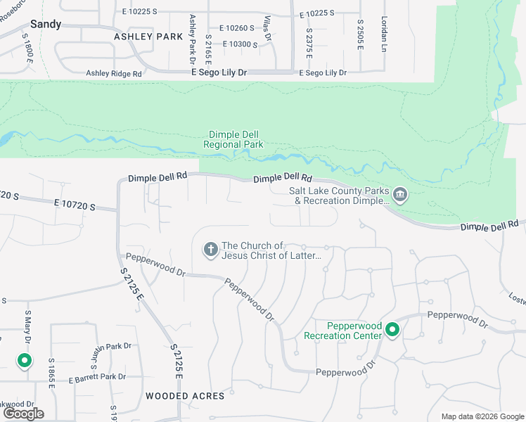 map of restaurants, bars, coffee shops, grocery stores, and more near 10696 South 2340 East in Sandy