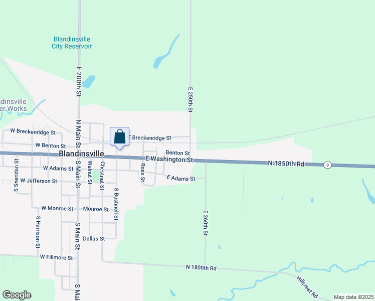 map of restaurants, bars, coffee shops, grocery stores, and more near East St in Blandinsville