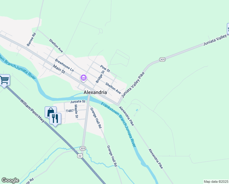 map of restaurants, bars, coffee shops, grocery stores, and more near 107 Shelton Avenue in Alexandria
