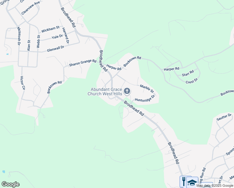 map of restaurants, bars, coffee shops, grocery stores, and more near 1818 Brodhead Road in Aliquippa