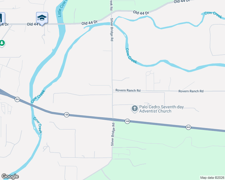 map of restaurants, bars, coffee shops, grocery stores, and more near 9210 Silver Bridge Road in Palo Cedro