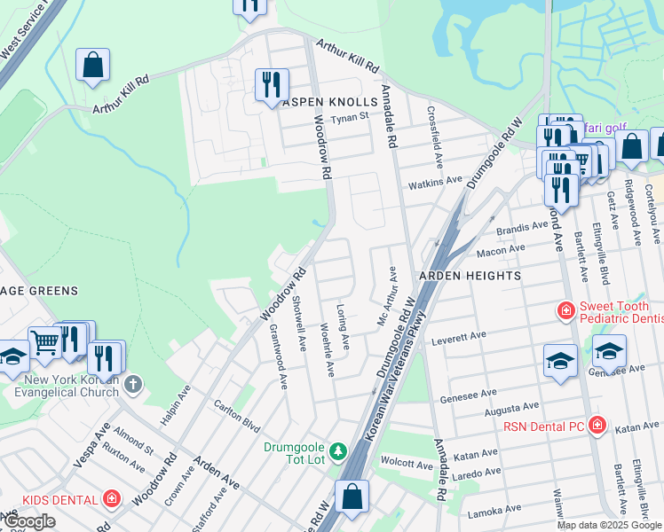 map of restaurants, bars, coffee shops, grocery stores, and more near 62 Alexander Avenue in Staten Island