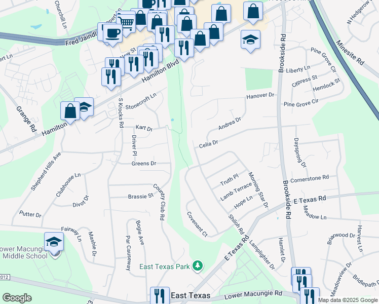 map of restaurants, bars, coffee shops, grocery stores, and more near 1238 Shiloh Rd in Allentown