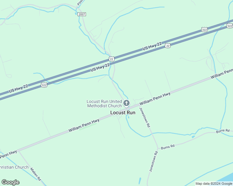 map of restaurants, bars, coffee shops, grocery stores, and more near 149 Locust Run Road in Mifflintown