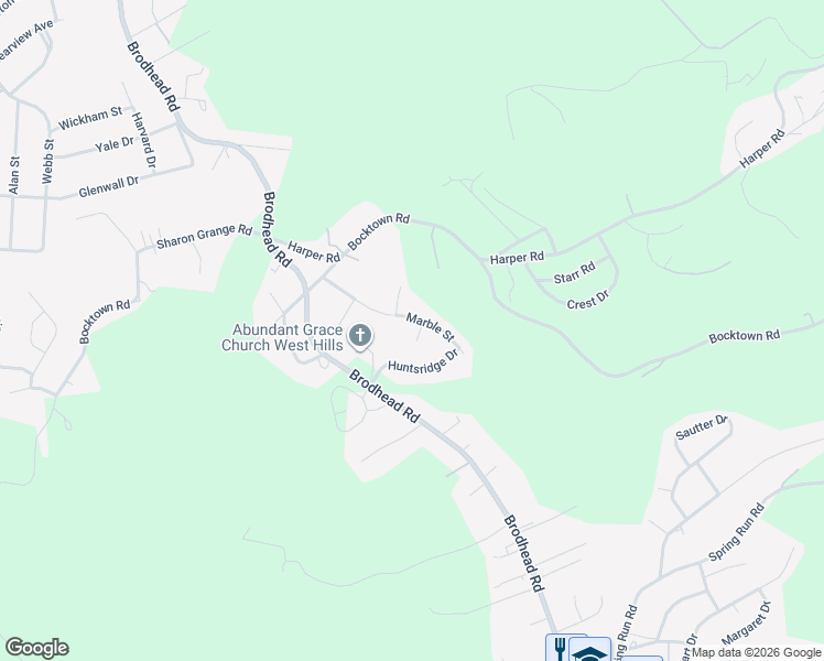 map of restaurants, bars, coffee shops, grocery stores, and more near 1186 Cambon Drive in Glenwillard