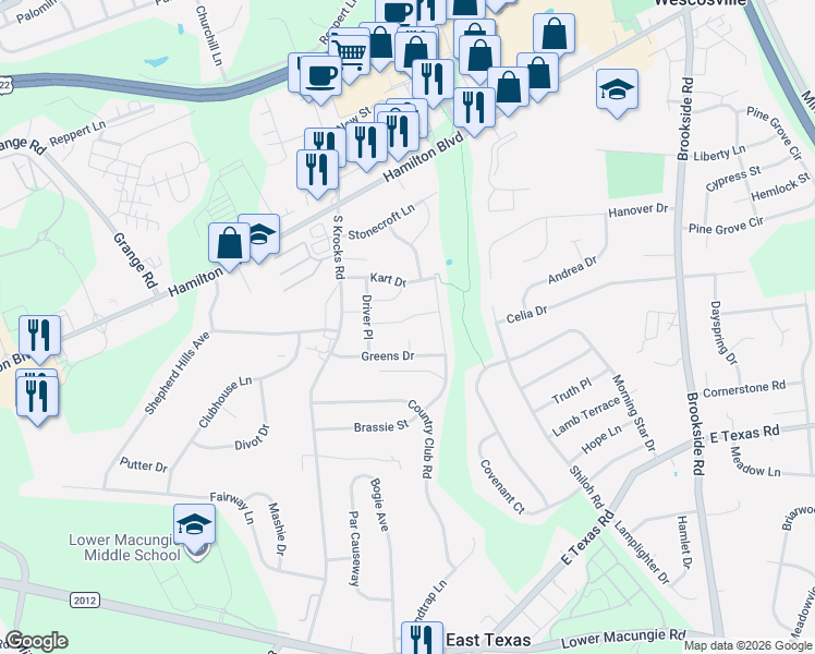 map of restaurants, bars, coffee shops, grocery stores, and more near 5594 Wedge Lane in Allentown