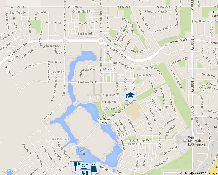map of restaurants, bars, coffee shops, grocery stores, and more near 4495 Mille Lacs Dr in South Jordan