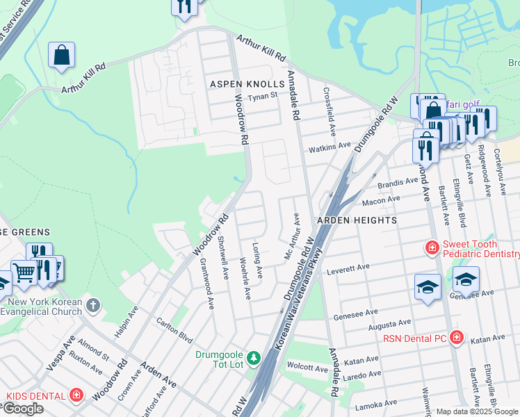 map of restaurants, bars, coffee shops, grocery stores, and more near 62 Alexander Avenue in Staten Island