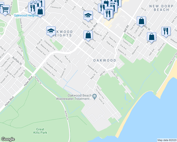map of restaurants, bars, coffee shops, grocery stores, and more near 527 Amherst Avenue in Staten Island