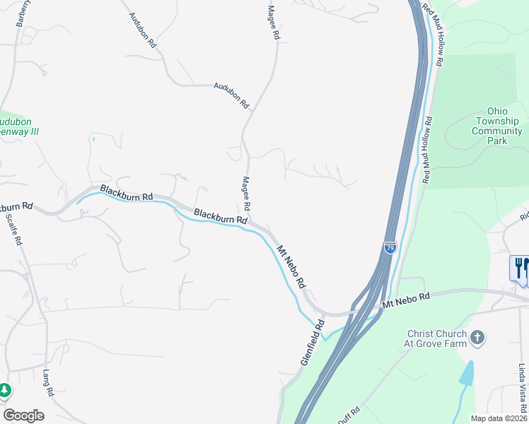 map of restaurants, bars, coffee shops, grocery stores, and more near 3701 Blackburn Road in Sewickley