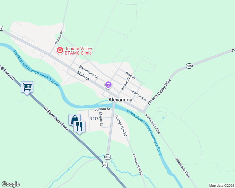 map of restaurants, bars, coffee shops, grocery stores, and more near in Alexandria