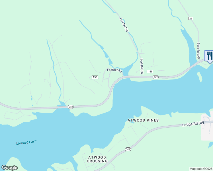 map of restaurants, bars, coffee shops, grocery stores, and more near 1123 Fawn Rd SW in Dellroy