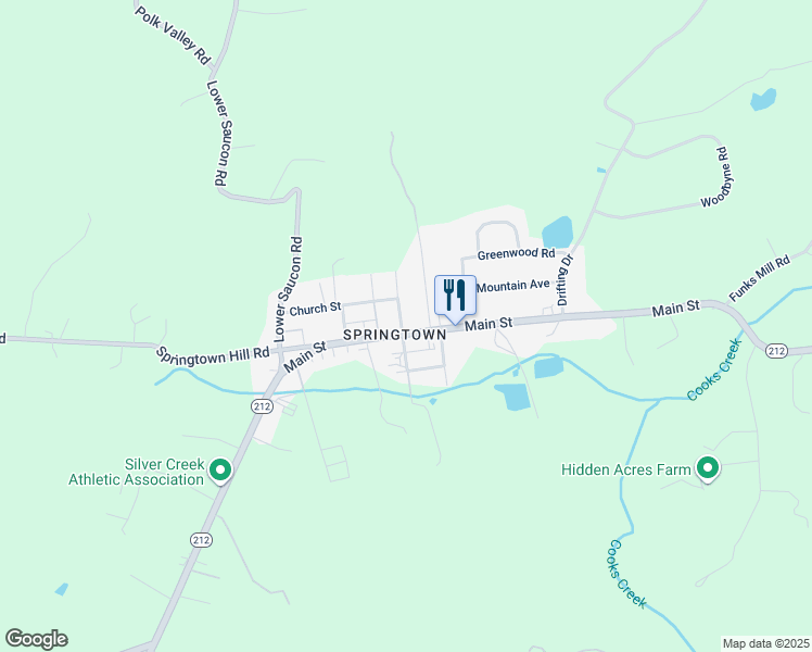 map of restaurants, bars, coffee shops, grocery stores, and more near 3201 Route 212 in Hellertown