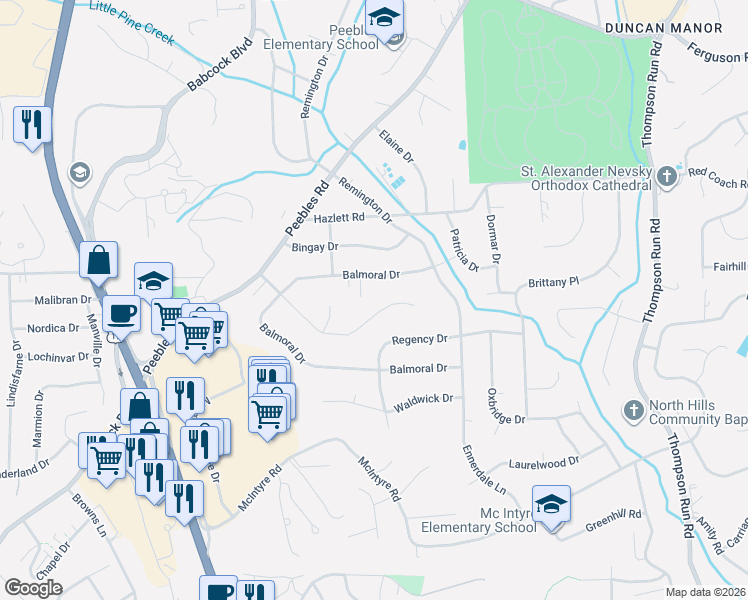 map of restaurants, bars, coffee shops, grocery stores, and more near 1177 Windmill Lane in Pittsburgh