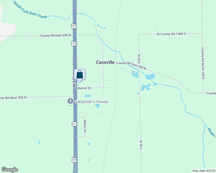 map of restaurants, bars, coffee shops, grocery stores, and more near 537 East Cassville Road in Kokomo
