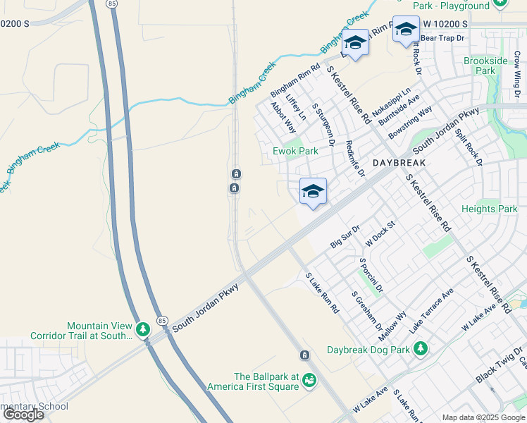 map of restaurants, bars, coffee shops, grocery stores, and more near 5510 West in South Jordan
