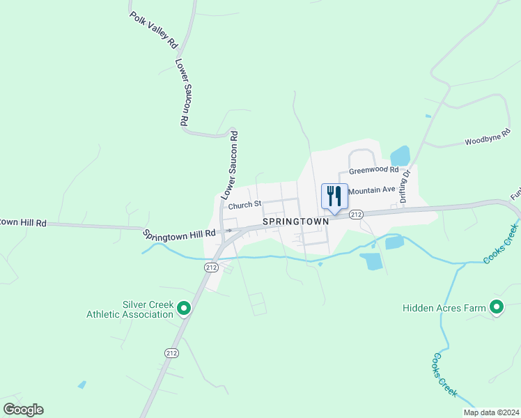 map of restaurants, bars, coffee shops, grocery stores, and more near 3105 Pennsylvania 212 in Bucks County