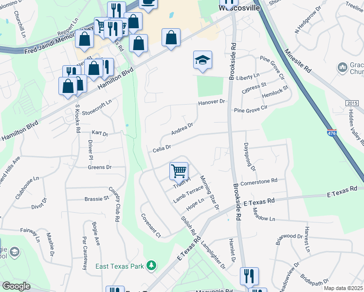 map of restaurants, bars, coffee shops, grocery stores, and more near 1367 Morning Star Drive in Allentown