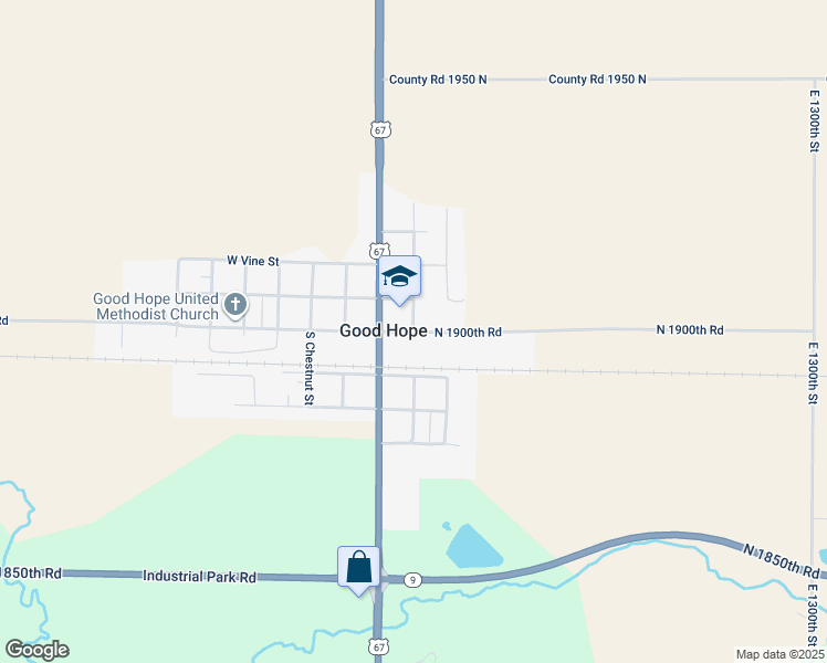 map of restaurants, bars, coffee shops, grocery stores, and more near North Washington Street in Good Hope