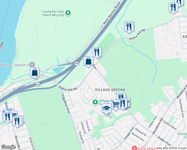 map of restaurants, bars, coffee shops, grocery stores, and more near in Staten Island