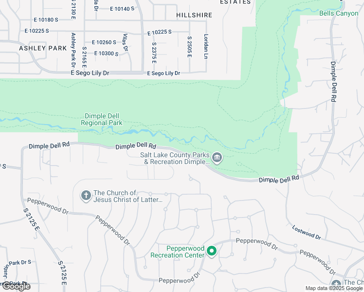 map of restaurants, bars, coffee shops, grocery stores, and more near 2591 South 2340 East in Sandy