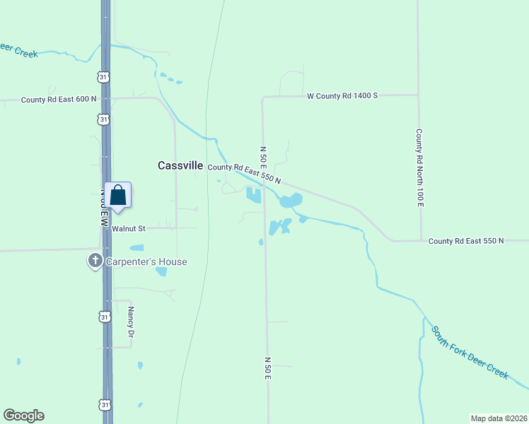 map of restaurants, bars, coffee shops, grocery stores, and more near 5623 North 50 East in Kokomo
