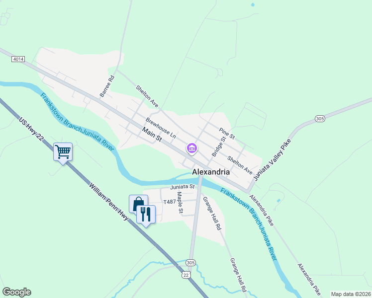 map of restaurants, bars, coffee shops, grocery stores, and more near 413 Main Street in Alexandria