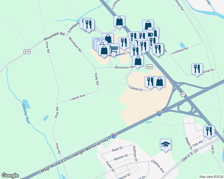map of restaurants, bars, coffee shops, grocery stores, and more near 115 Laurel Avenue in Hamburg