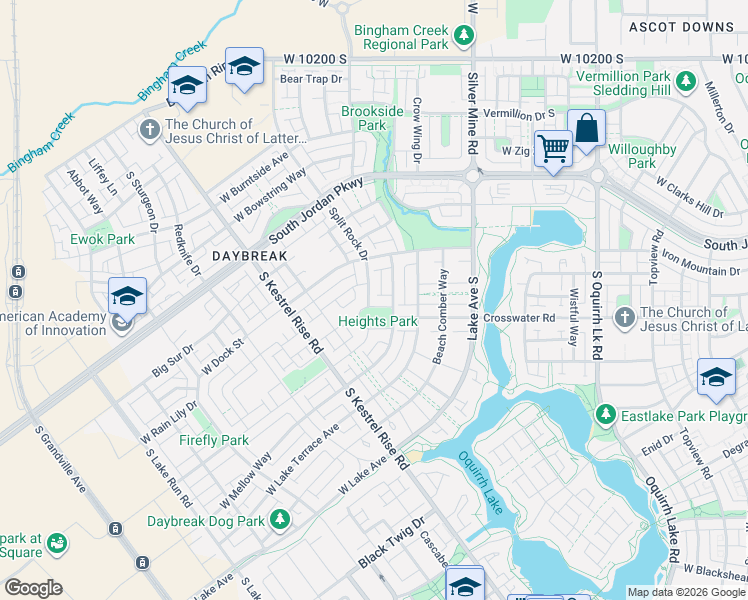 map of restaurants, bars, coffee shops, grocery stores, and more near 4966 Kitsap Way in South Jordan