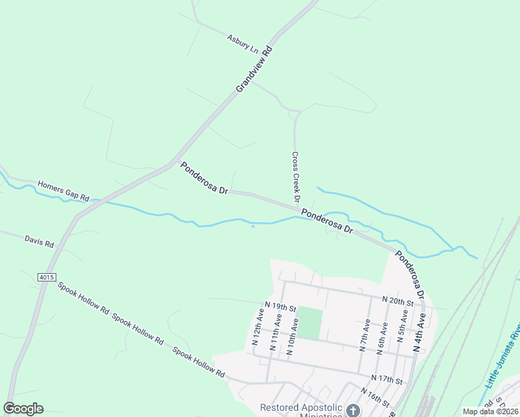 map of restaurants, bars, coffee shops, grocery stores, and more near 2285 Ponderosa Drive in Altoona