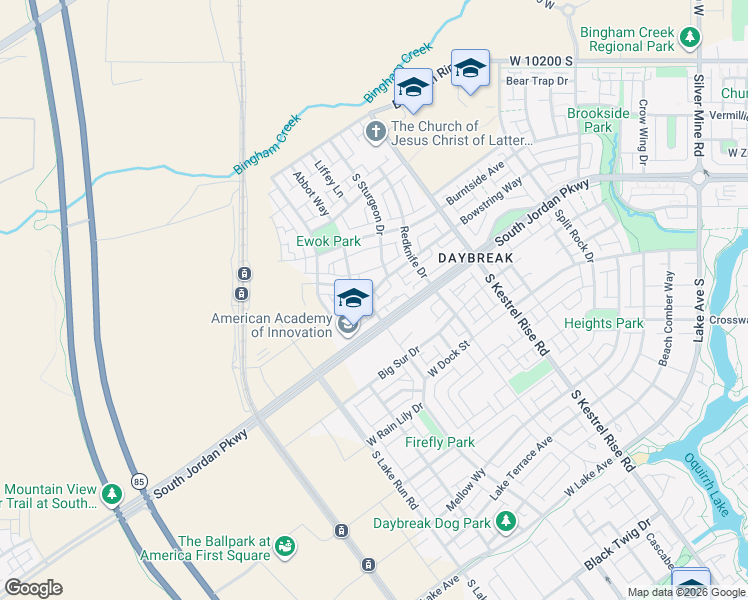 map of restaurants, bars, coffee shops, grocery stores, and more near in South Jordan