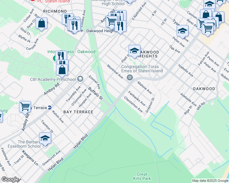 map of restaurants, bars, coffee shops, grocery stores, and more near 238 Fairbanks Avenue in Staten Island