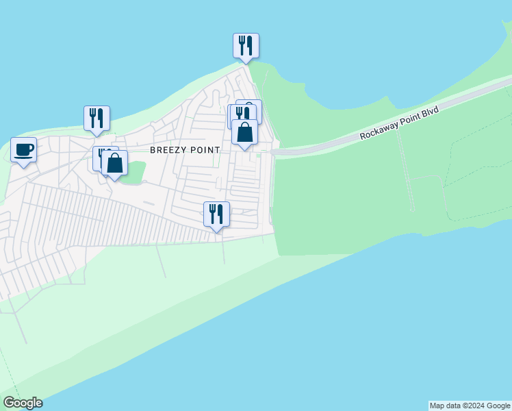 map of restaurants, bars, coffee shops, grocery stores, and more near 35 Janet Lane in Queens