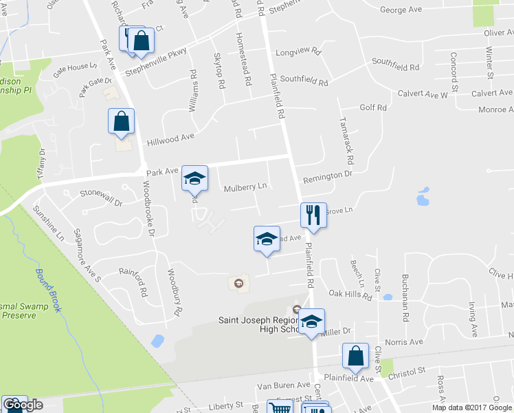 map of restaurants, bars, coffee shops, grocery stores, and more near 2 Christopher Court in Edison