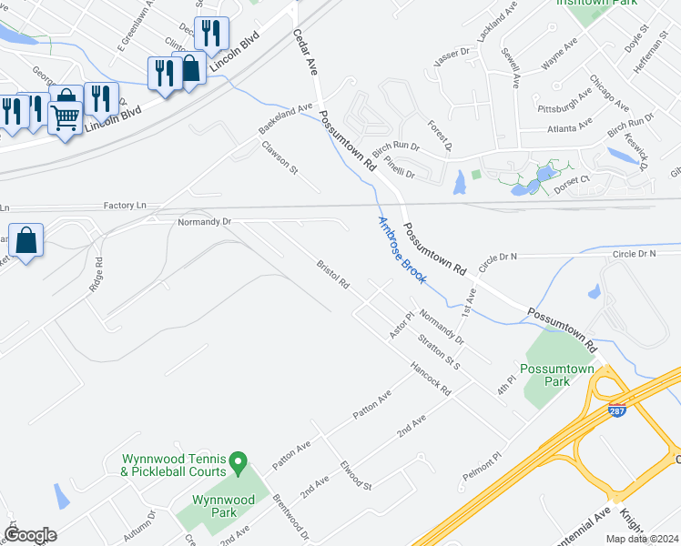 map of restaurants, bars, coffee shops, grocery stores, and more near 38 Stratton Street North in Piscataway