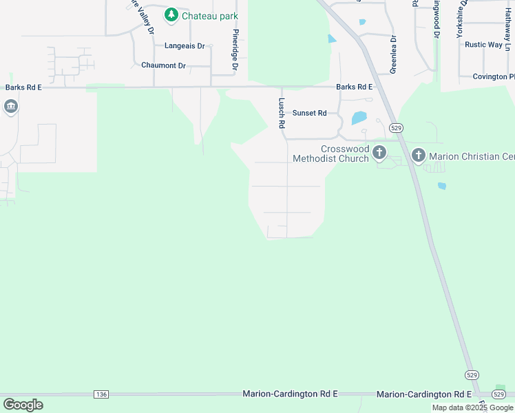 map of restaurants, bars, coffee shops, grocery stores, and more near 1100 Inwood Drive in Marion