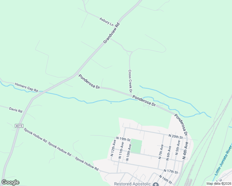 map of restaurants, bars, coffee shops, grocery stores, and more near 2285 Ponderosa Drive in Altoona