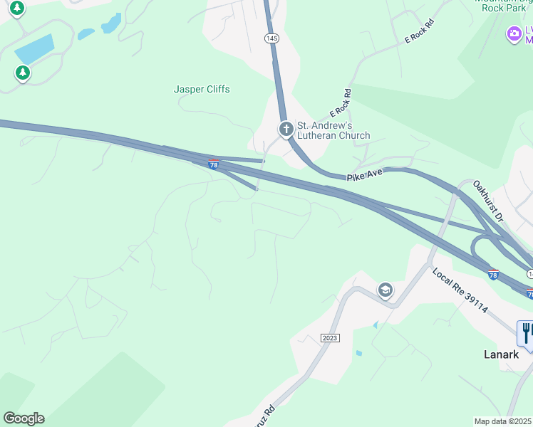 map of restaurants, bars, coffee shops, grocery stores, and more near 2658 Heckmans Lane in Coopersburg