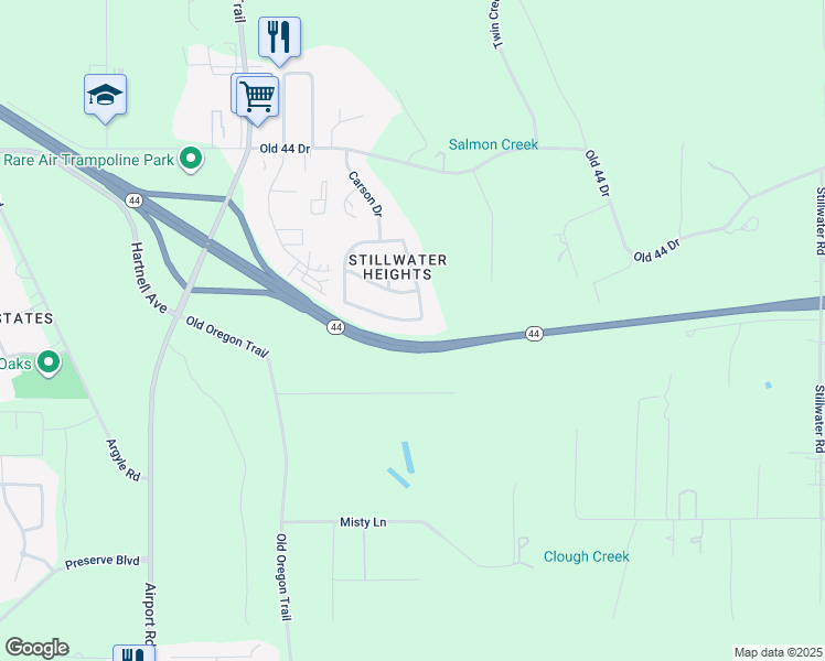 map of restaurants, bars, coffee shops, grocery stores, and more near 4403 Lynbrook Loop in Redding